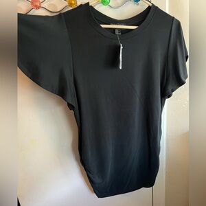 Elegant flutter sleeve ruched sided Women's Top NWT